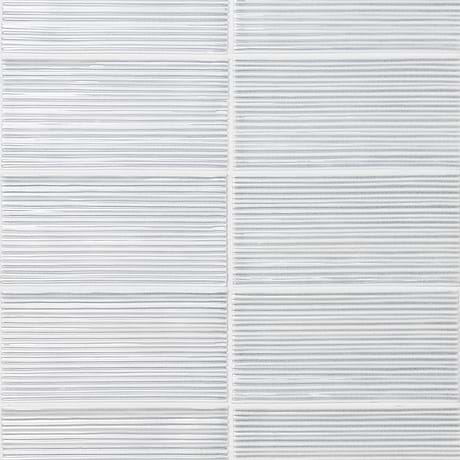 Nabi Subway Arctic Blue 4.5x9 Fluted Ridged Crackled Glossy Glass Tile