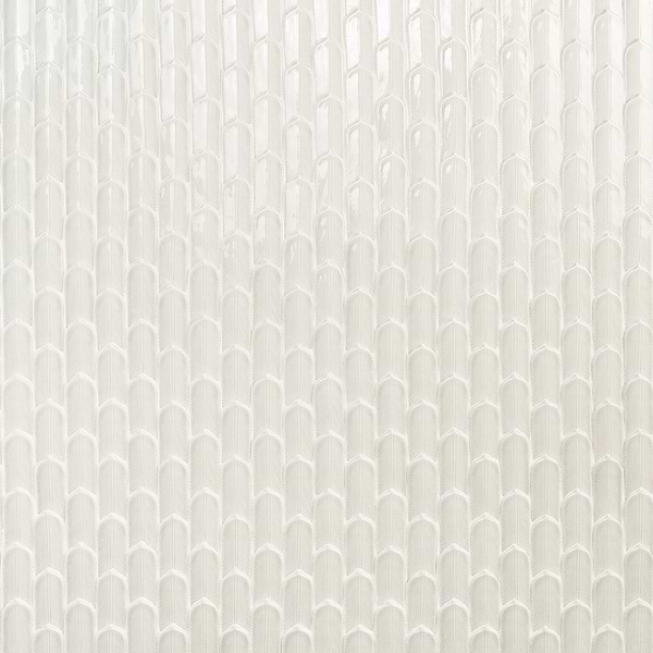 Nabi Quill Tundra Gray 2x5 3D Crackled Glossy Glass Mosaic Tile
