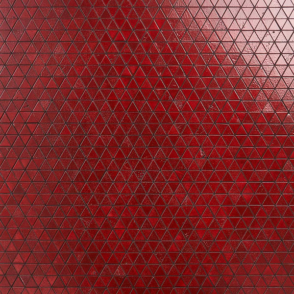 Bushwick Red 2" Triangle Glossy Lava Stone Mosaic Tile
