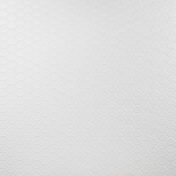 Suki White 2x3 Fishscale Matte Glass Mosaic Tile