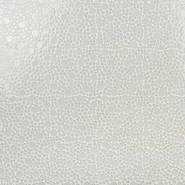 Loft Spa Super White Circles Glass Polished Mosaic Tile