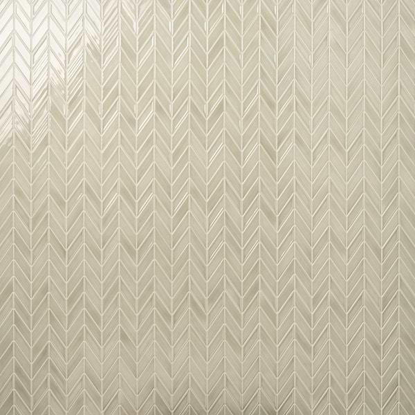 Brookline Chevron Celadon Green 1x5 Glossy Ceramic Mosaic Tile