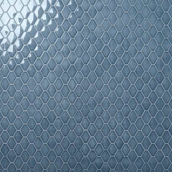 Brookline Diamond Coastal Blue 3x4 Glossy Ceramic Mosaic Tile