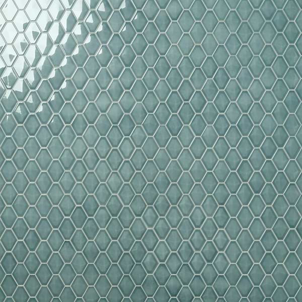 Brookline Diamond Marine Blue 3x4 Glossy Ceramic Mosaic Tile in Blue, View 2, open zoomed image