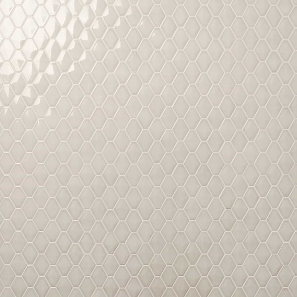 Brookline Diamond Mushroom Gray 3x4 Glossy Ceramic Mosaic Tile
