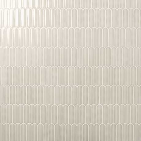 Brookline Feather Mushroom Gray 2x7 Fish Scale Glossy Ceramic Mosaic Tile