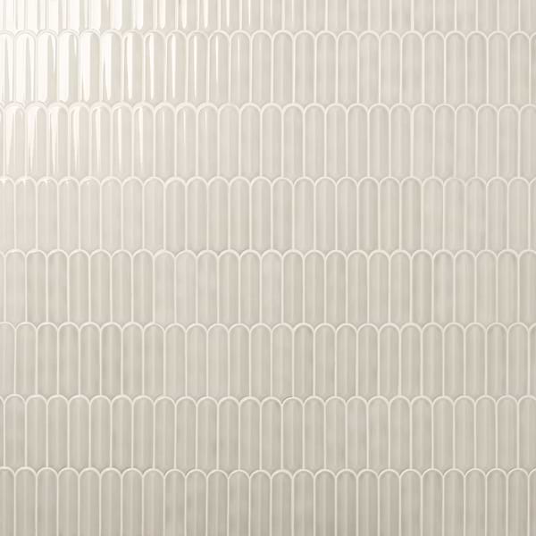Brookline Feather Mushroom Gray 2x7 Fish Scale Glossy Ceramic Mosaic Tile