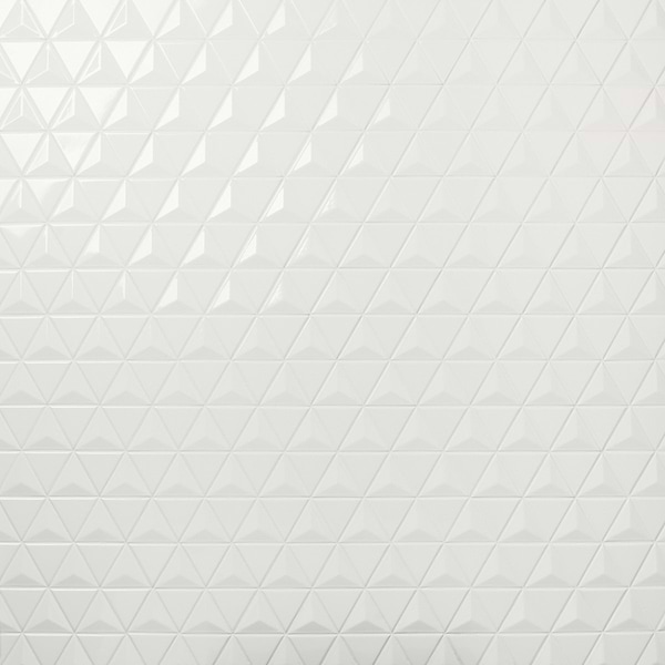 Brookline Triangle Cloud White 4" Glossy Ceramic Mosaic Tile