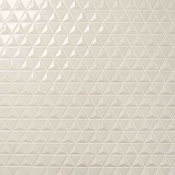 Brookline Triangle Mushroom Gray 4" Glossy Ceramic Mosaic Tile