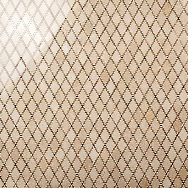 Imperial Woodland Blend Beige Marble Polished Mosaic Tile