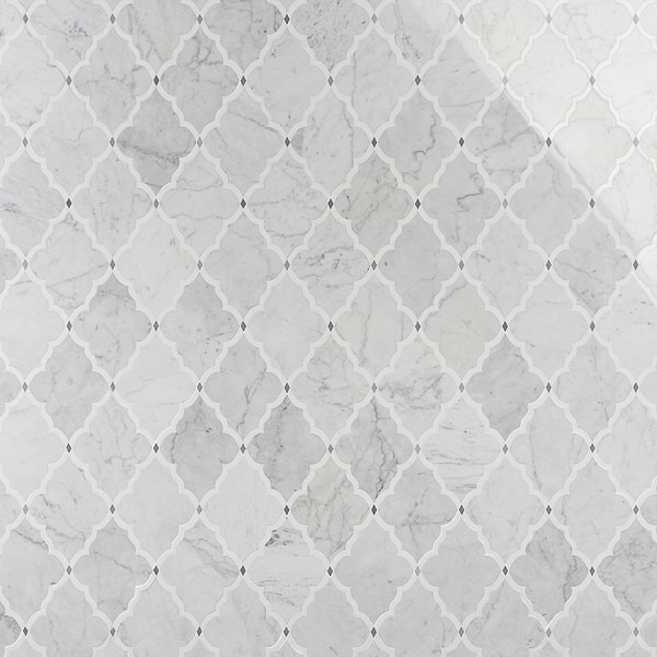 Vanguard White & Gray Polished Marble Tile