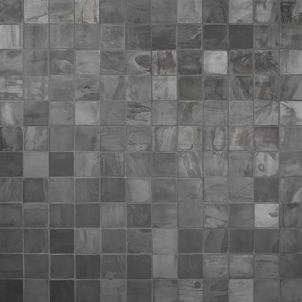 India Black 4x4 Tumbled Slate Tile