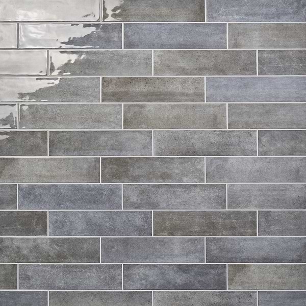 Aquarella Light Gray 4x16 Glossy Ceramic Tile