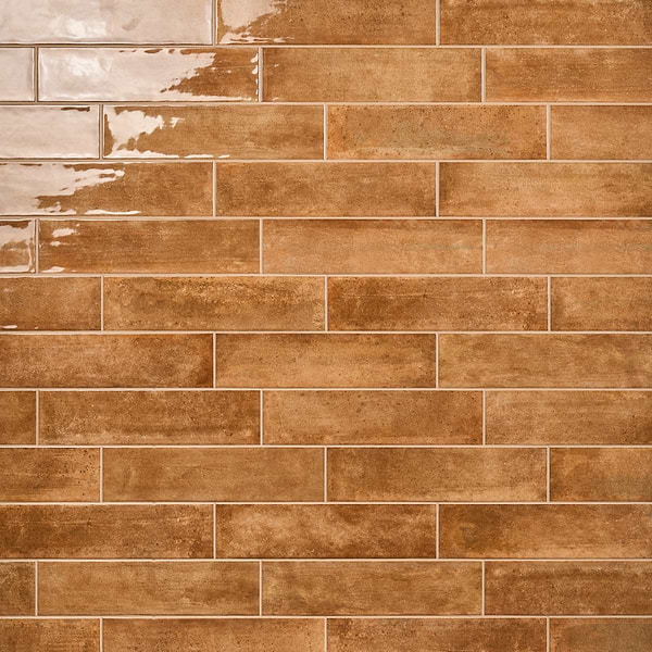 Aquarella Sunset Orange 4x16 Glossy Ceramic Tile