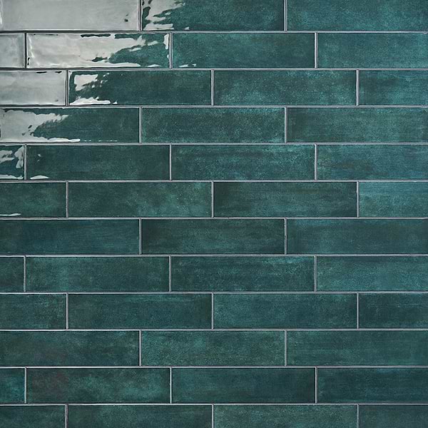 Aquarella Teal Blue 4x16 Glossy Ceramic Tile