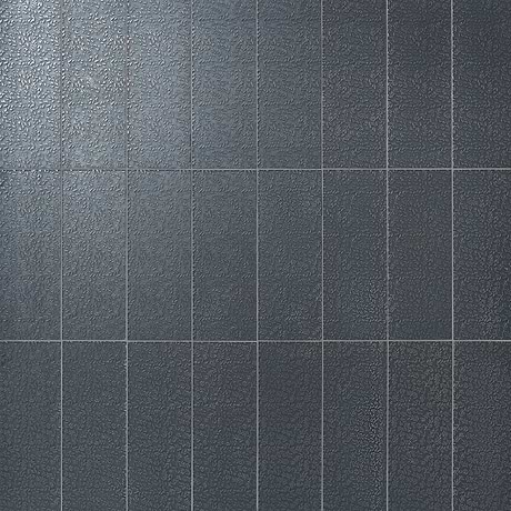 Sonya Flowers Midnight Gray 6x16 Frosted Glass Tile