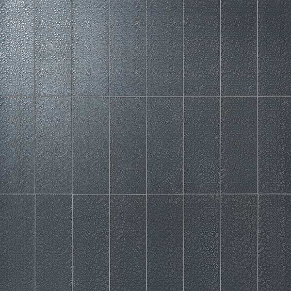 Sonya Flowers Midnight Gray 6x16 Frosted Glass Tile