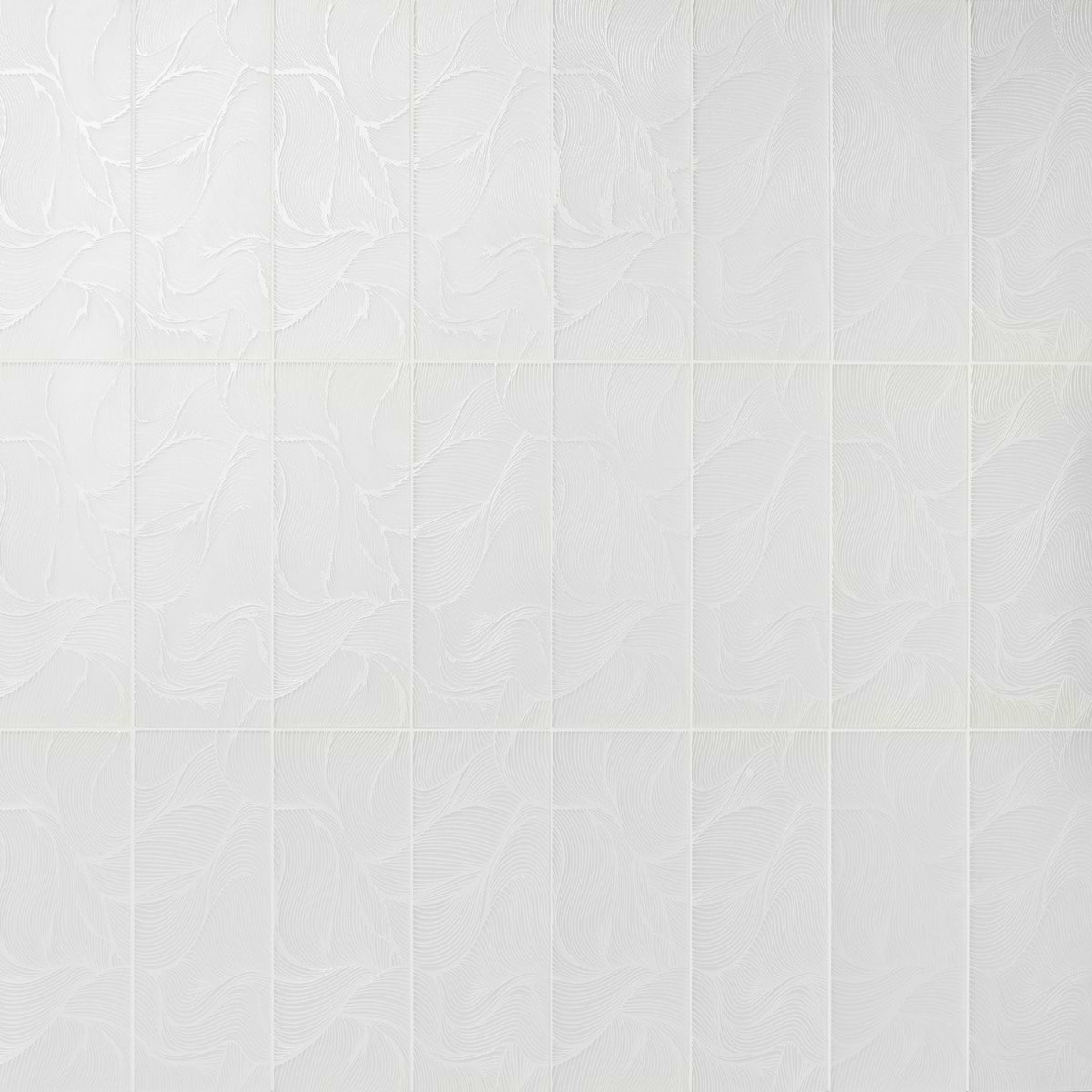 Sonya Waves Pearl White 6x16 Frosted Glass Tile