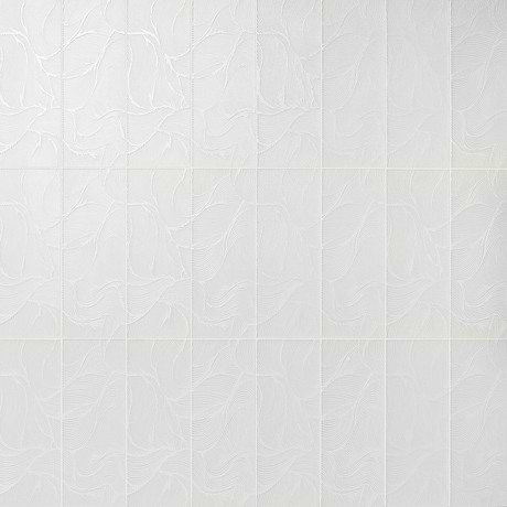Sonya Waves Pearl White 6x16 Frosted Glass Tile