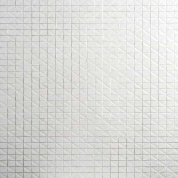 Ohana Prelude Satin 1x2" White Polished Glass Mosaic Tile