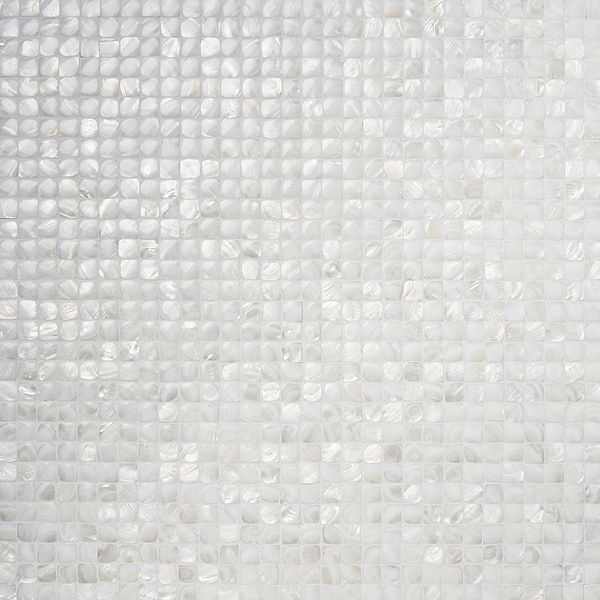 Mother of Pearl Nacre White 3D Pearl 1x1 Polished Mosaic Tile