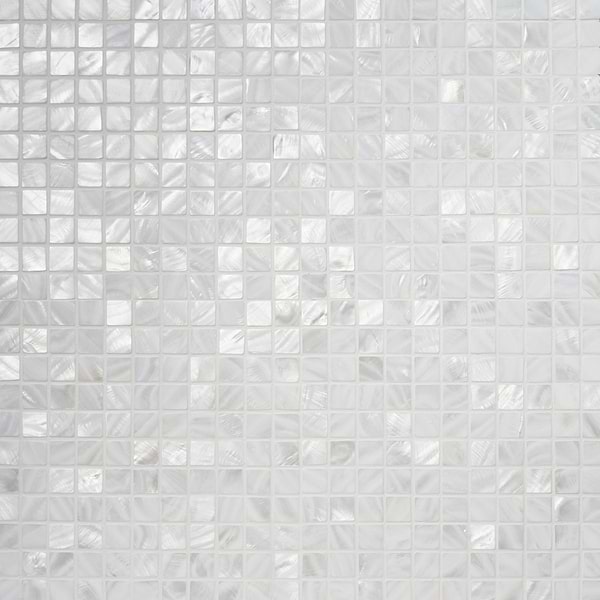 Mother of Pearl Oyster White 1x1 Polished Mosaic Tile