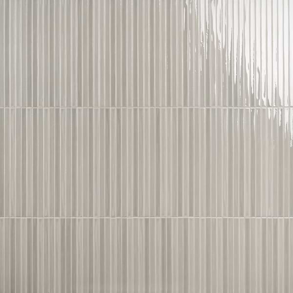 Kanbina Chameleon Sage Gray 5x18 Glossy Ceramic Mosaic Tile