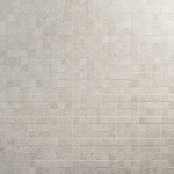 Saint Remy Avorio White 3D Textured Veining 2x2 Limestone Look Matte Mosaic Tile