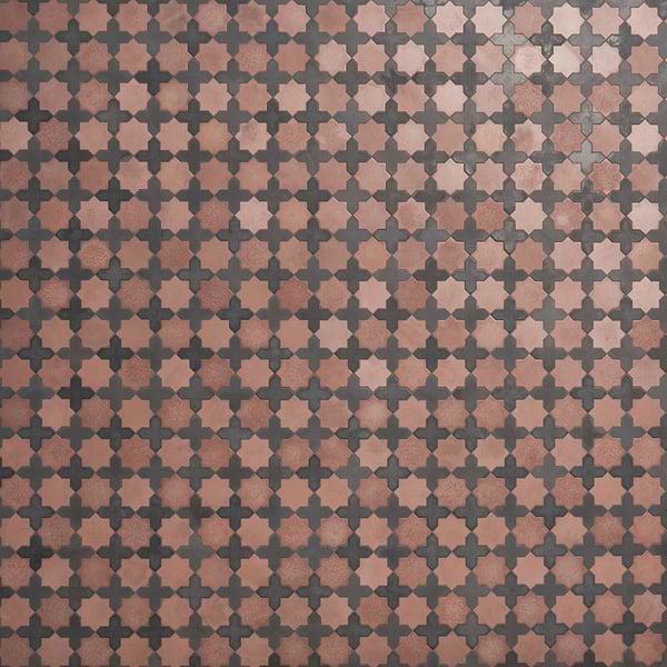 Cantico Mara Terracotta Matte Lava Stone and Cement Mosaic Tile