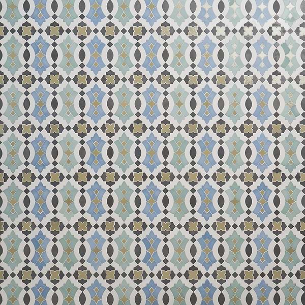 Cantico Nador Multicolor Mixed Finish Lava Stone and Cement Mosaic Tile