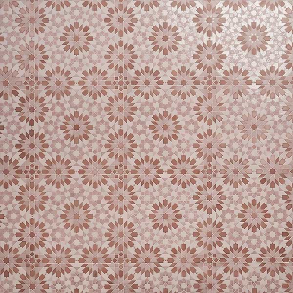 Cantico Taza Terracotta Rosa Mixed Lava Stone and Cement Mosaic Tile
