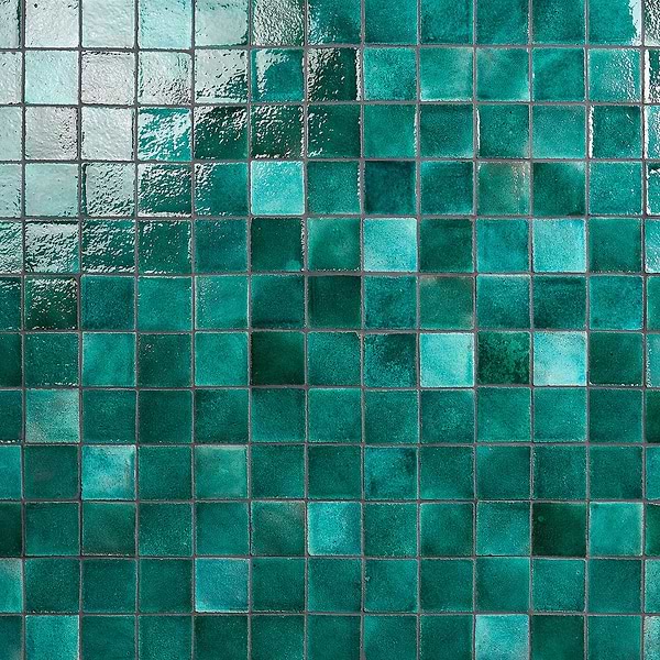Breeze Tide Turquoise 4" Square Crackled Glossy Terracotta Square Tile