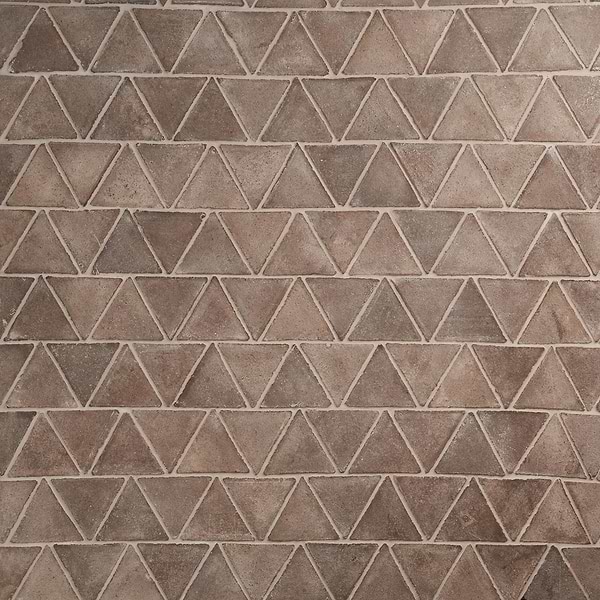 Terra Villa Gray 6" Triangle Matte Presealed Genuine Terracotta Tile