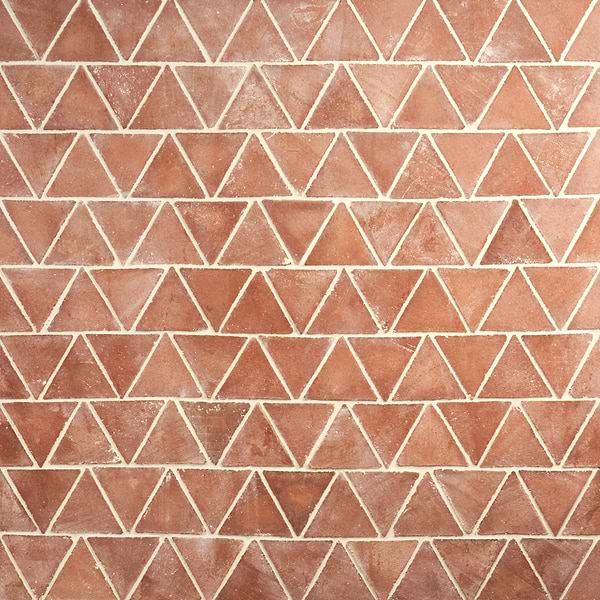 Terra Villa Red 6" Triangle Matte Presealed Genuine Terracotta Tile