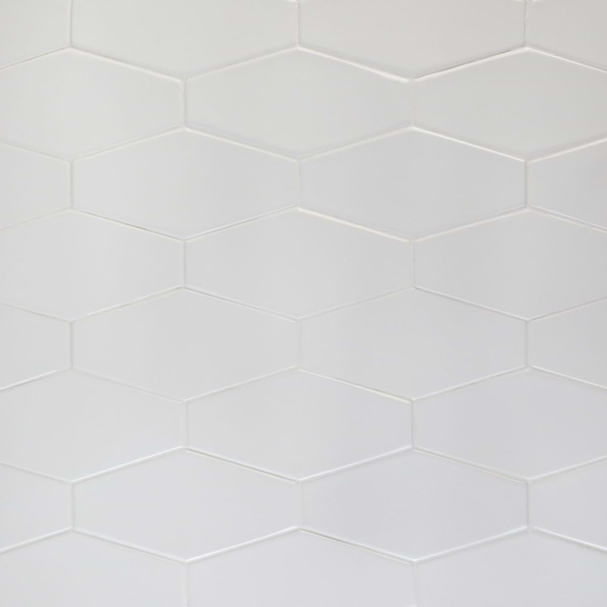 Manchester Bianco White 4x8 Hexagon Glazed Ceramic Wall Tile