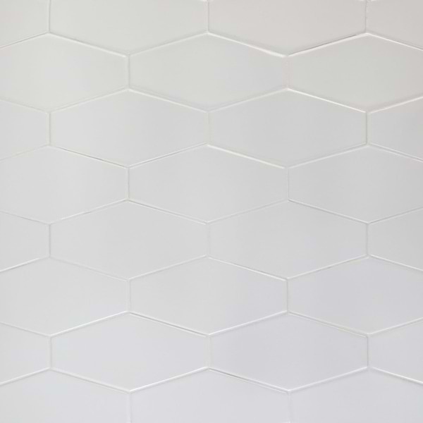 Manchester Bianco White 4x8 Hexagon Glazed Ceramic Wall Tile