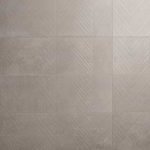 Stoneside Pearl Gray Chevron 12x36 Matte Ceramic Tile