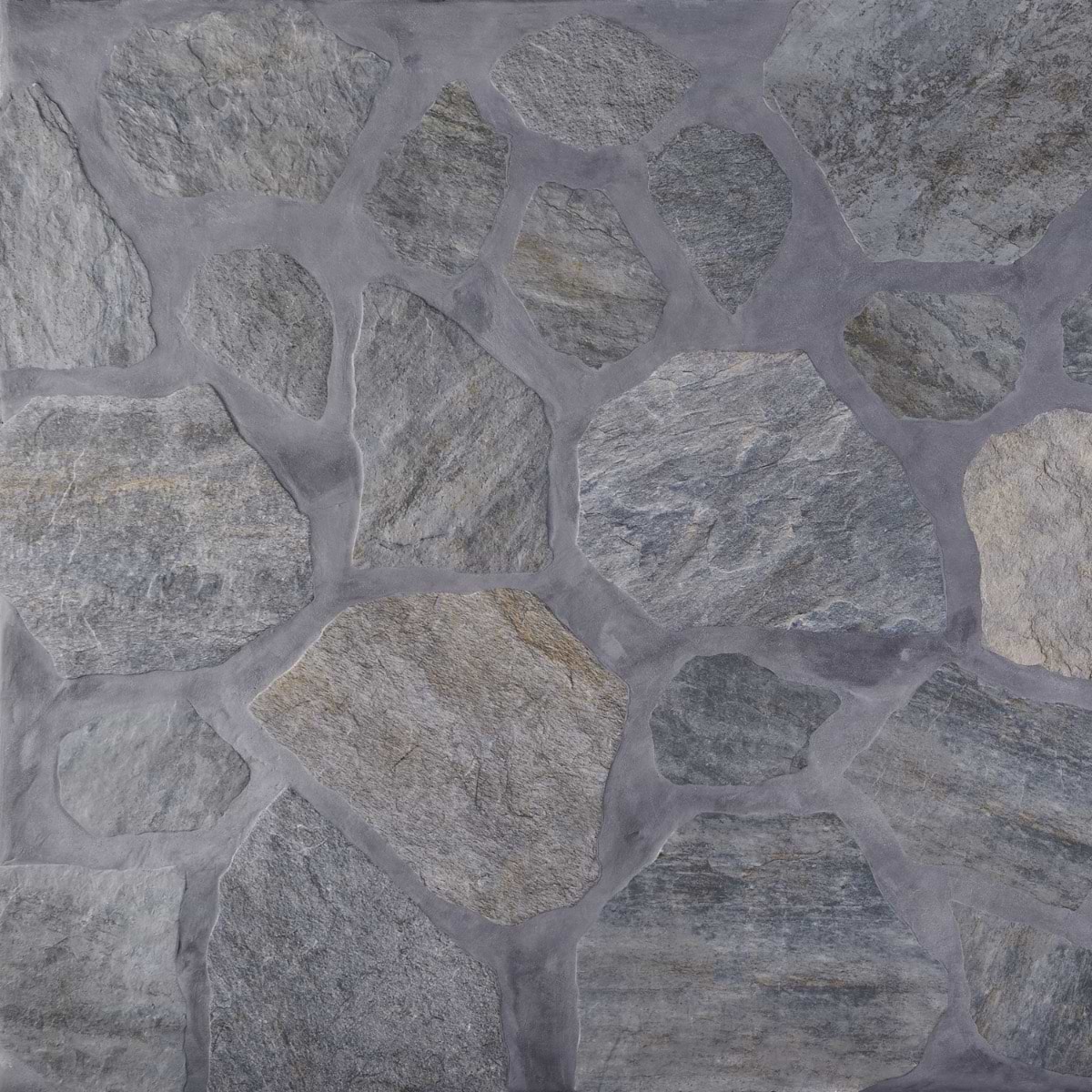 Pathstone Grafito Gray Textured Matte Porcelain Flagstone Tile