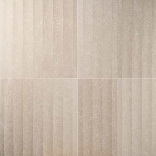 Stonework Fluted Botticino 12x24 3D Honed Marble Tile