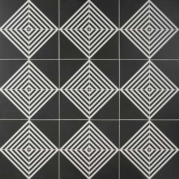 B2W Stripe Negative 8x8 Matte Porcelain Tile