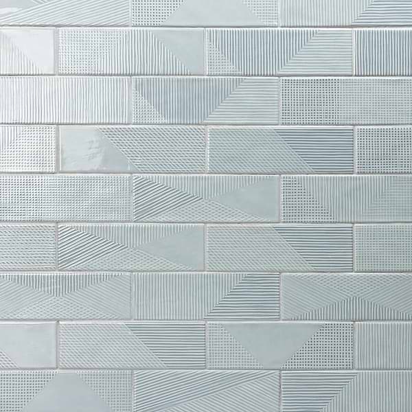 Enigma Ash Blue 2x8 Polished Textured Ceramic Wall Tile