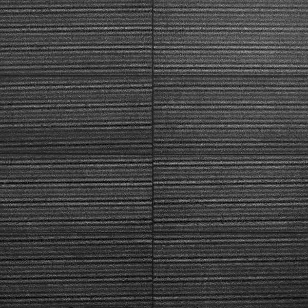 Rakestone Carved Comb Noir Black 12x24 Textured Honed Basalt Stone Tile