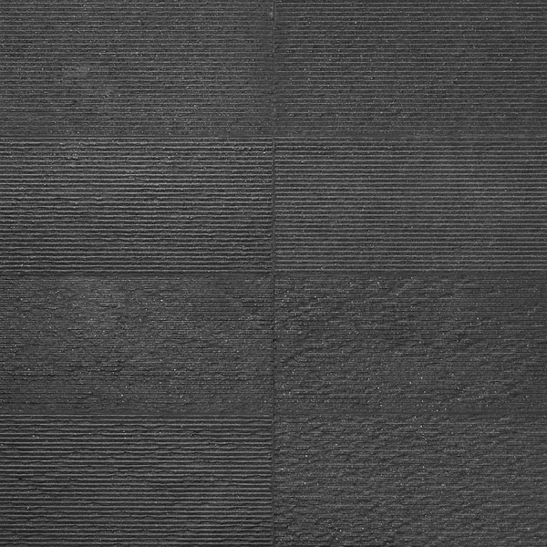 Rakestone Carved Split Noir Black 12x24 Textured Honed Basalt Stone Tile
