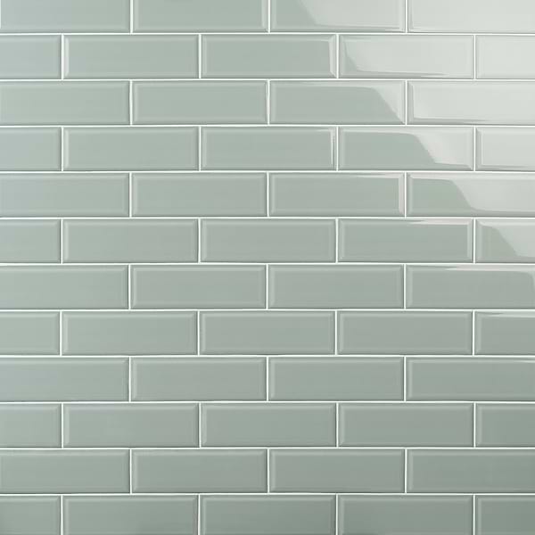 Rise Sage Green 4x12 Beveled Glossy Ceramic Subway Tile