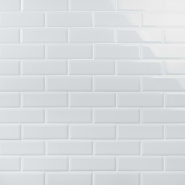 Rise Ice Blue 4x12 Beveled Glossy Ceramic Subway Tile