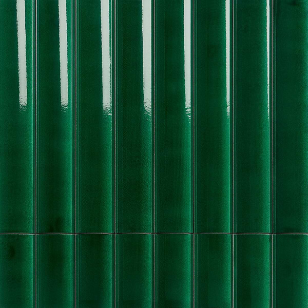 Lava Art Fluted Aegean Green 6x36 3D Glossy Lava Stone Tile