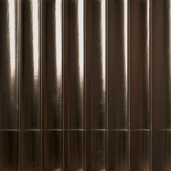 Lava Art Fluted Metallic Copper 6x36 3D Glossy Lava Stone Tile