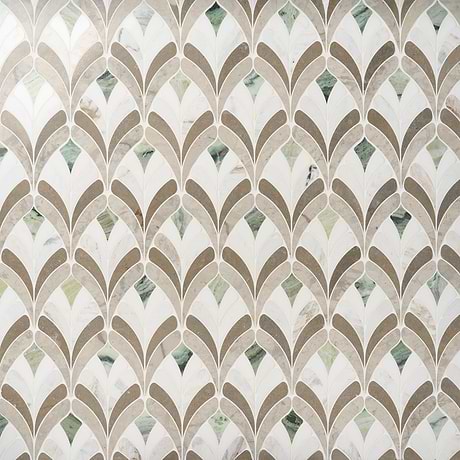 Konwalia Grigio Gray Floral Marble Mosaic Tile