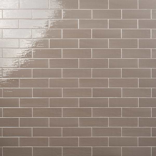 Disco-Kiln Dark Gray 3x9 Polished Porcelain Subway Tile