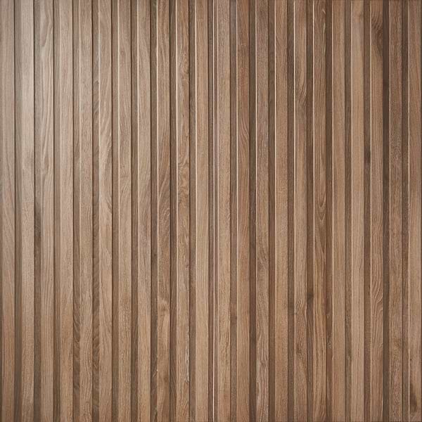 Nobu Ribbon Roble Brown 24x48 Wood Look Matte Fluted Porcelain Tile